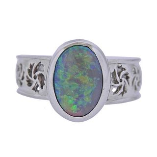 Platinum 3.26ct Opal Ring