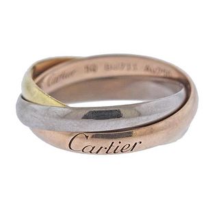 Cartier Trinity 18k Tri Color Gold Band Ring