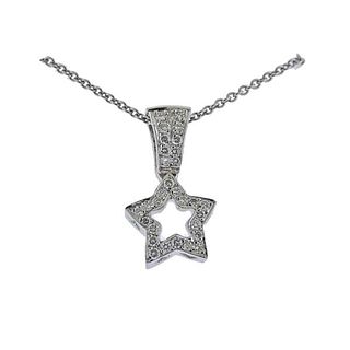 18K Gold Diamond Star Pendant Necklace