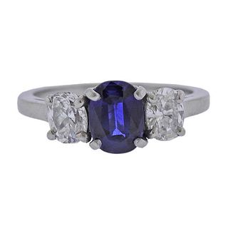 AGL 1.16ct Sapphire Diamond Platinum Ring
