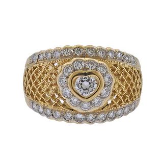 18k Gold Diamond  Heart Ring