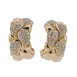 Chopard Casmir 18k Gold Diamond Hoop Earrings