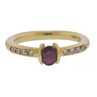 H. Stern 18K Gold Diamond Ruby Ring