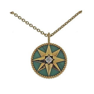 Dior Rose Des Vents Gold Malachite Diamond Necklace