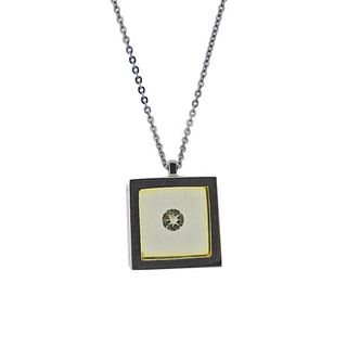 Modernist 1970s 18k Gold Diamond Crystal Necklace