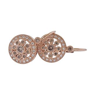 18K Rose Gold Fancy Diamond Earrings