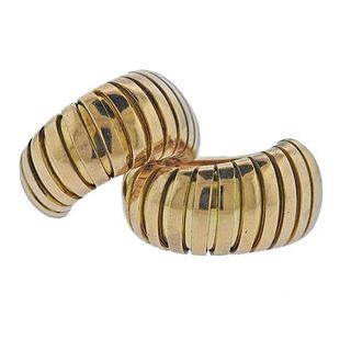 Bvlgari Bulgari Tubogas 18k Gold Half Hoop Earrings