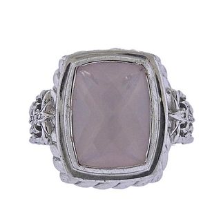 Judith Ripka Silver Rose Quartz Ring
