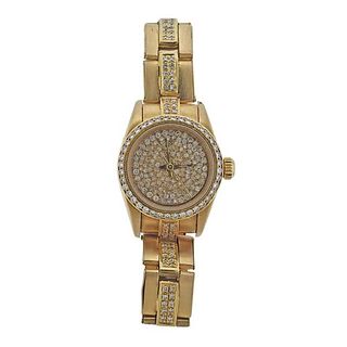 Rolex 18k Gold Diamond Lady&#39;s Watch 