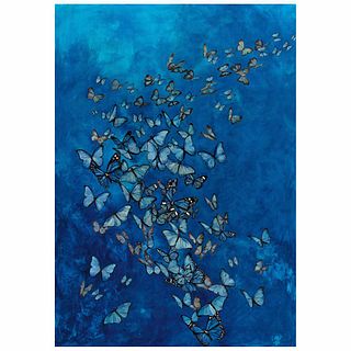 DANIELA VARGAS WINIKER, Santuario azul, Firmado y fechado 2020 Costa Rica al reverso, Óleo y mixta sobre tela, 140 x 100 cm | DANIELA VARGAS WINIKER, 