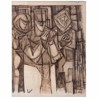JOSÉ LUIS CUEVAS, Estudio para mural para La Esmeralda, Firmado dos veces y fechado 1947, Plumón y tinta sobre papel, 27 x 21 cm | JOSÉ LUIS CUEVAS, E