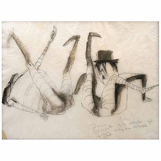 JOSÉ LUIS CUEVAS, Sin título, Firmada y fechada 26 octubre 1956, Tinta y acuerela sobre papel albanene, 21.5 x 27.5 cm | JOSÉ LUIS CUEVAS, Untitled, S