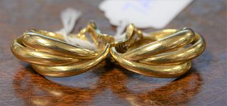 Pair of 18 Karat Yellow Gold Earrings, 27.8 grams.