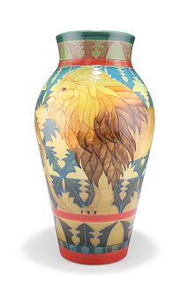 SALLY TUFFIN, A LARGE DENNIS CHINA WORKS VASE, tubelined an