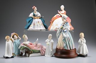 EIGHT ROYAL DOULTON FIGURES, comprising "Hurdy-Gurdy", HN 2