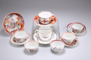 A COLLECTION OF 18TH CENTURY AND LATER PORCELAIN TEA BOWLS,