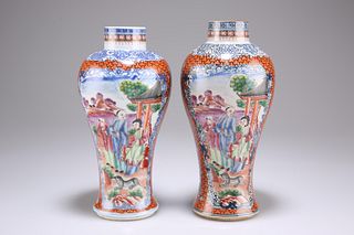 A NEAR PAIR OF CHINESE PORCELAIN VASES, of baluster form, e