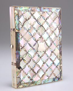 A MOTHER-OF-PEARL AND ABALONE AIDE MEMOIRE, rectangular, va