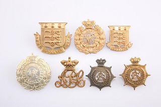 SEVEN VICTORIAN PERIOD OTHER RANKS' PATTERN CAP BADGES: Roy