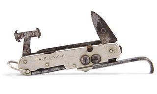 A 19TH CENTURY GAMEKEEPER'S FOLDING POCKET KNIFE