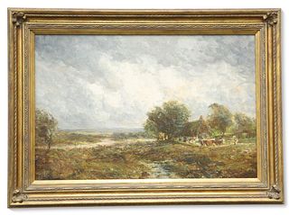 JOHN FALCONER SLATER (1857-1937), CATTLE AND FARMER BY A CO