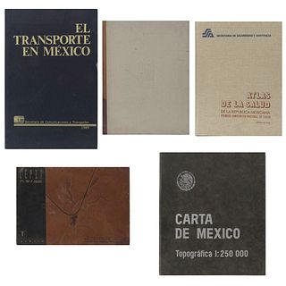 Libros sobre Planificación y Desarrollo Urbano. Atlas Histórico de Tabasco / Carta de México Topográfica. Piezas: 5.