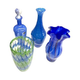 Lot of 4 Art Glass Vases
