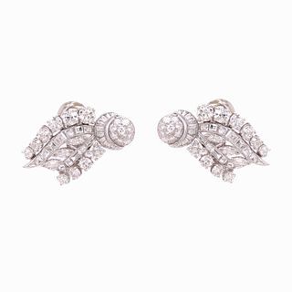 Platinum Art Deco Earrings