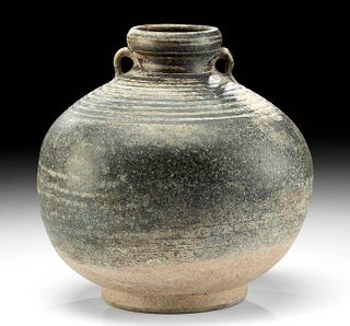 12th C. Khmer Angkor Glazed Pottery Jar, ex-Museum