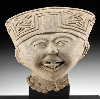Veracruz Pottery Sonriente Head, ex-Museum