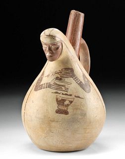 Moche Pottery Vessel w/ Cleft Lip Figure, ex-Museum