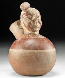 Moche Polychrome Portrait Figural Jar, ex-Museum