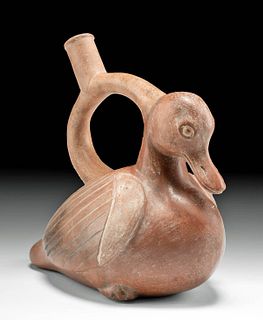 Moche Bichrome Muscovy Duck Vessel w/ TL, ex-Museum