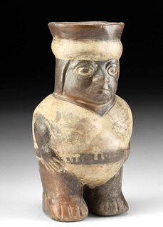 Moche Bichrome Figural Vessel of Lord, ex-Museum