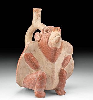 Moche Bichrome Vessel w/ Ai Apec as Turtle, ex-Museum