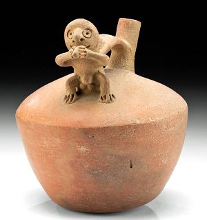 Viru Pottery Whistle Vessel w/ Figure, ex-Museum