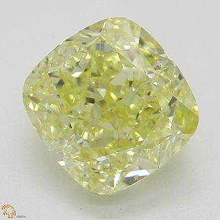 1.50 ct, Natural Fancy Yellow Even Color, VVS2, Cushion cut Diamond (GIA Graded), Appraised Value: $20,900 