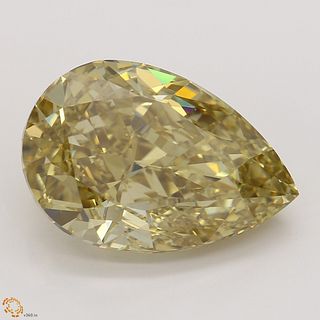 5.82 ct, Natural Fancy Brown Yellow Even Color, VS2, Pear cut Diamond (GIA Graded), Appraised Value: $89,600 