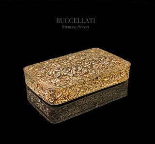 An Italian Buccellati Gilt Sterling Silver Vermeil Box