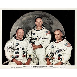 Apollo 11 Crew Neil Armstrong, Mike Collins + Buzz Aldrin Signed Photograph