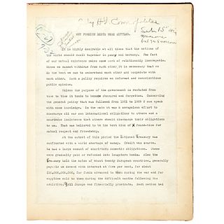 Calvin Coolidge Autographed Typescript Plus Two Coolidge Signed Letters Archive