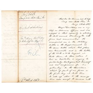 1863 General ABNER DOUBLEDAY's Civil War Letter Speaking to His Brothers Heroism