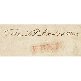 1837 Dolley Madison FREE Franked Letter First Lady to President James Madison