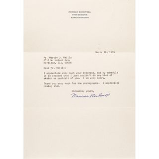 NORMAN ROCKWELL Typed Letter Signed with His Stockbridge, MA. Stationary