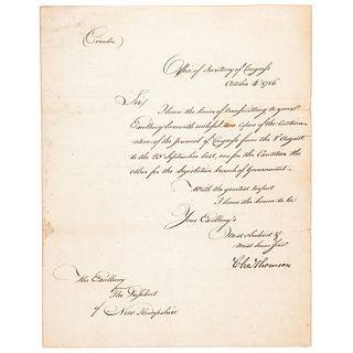 1786 CHARLES THOMSON Continental Congress, Secretary of Congress Signed Document