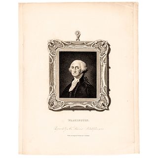 1822 George WASHINGTON. Engraving After the Famous Painting by Gilbert Stewart