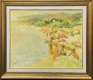 Louis Fabien Original Oil "Untitled (Beach Scene)"