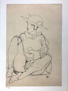 Egon Schiele (After) - Girl with hat