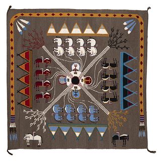 Diné [Navajo], Arnold Begay, Sand Painting Textile, 2006