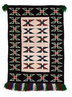 Diné [Navajo], Teec Nos Pos Double Saddle Blanket, ca. 1960